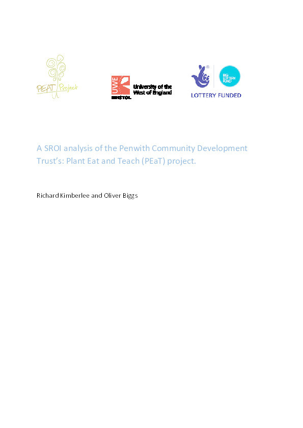 A SROI analysis of the Penwith Community Development Trust’s: Plant Eat and Teach (PEaT) project Thumbnail