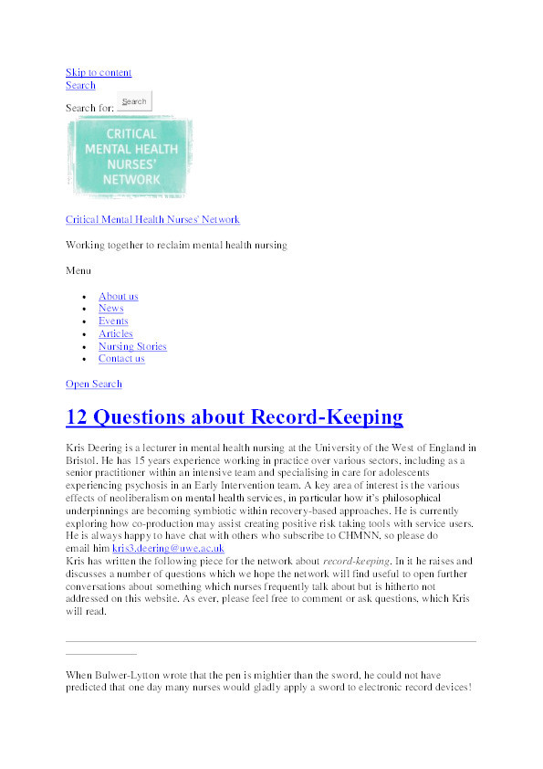 12 questions about record-keeping Thumbnail