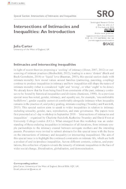 Intersections of intimacies and inequalities: An introduction Thumbnail