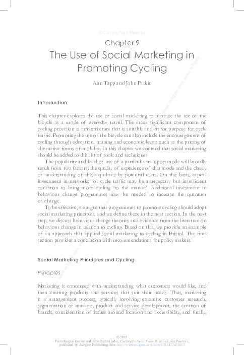 The use of social marketing in promoting cycling Thumbnail