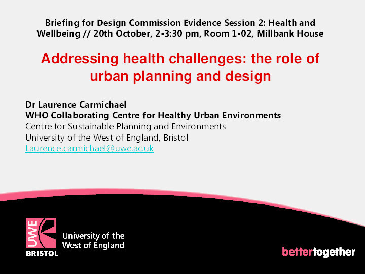 Briefing for design commission evidence session 2: Health and wellbeing Thumbnail