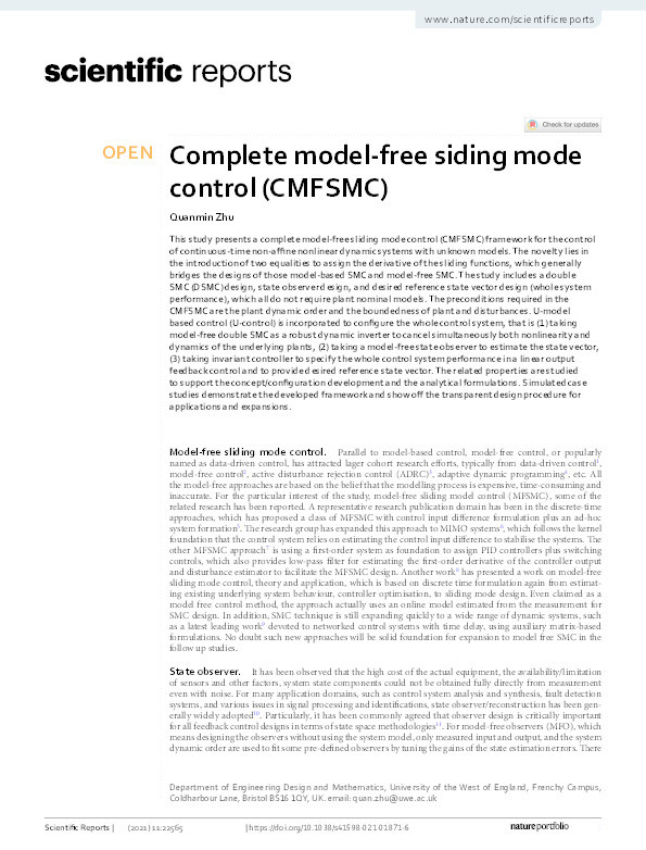 Complete model-free sliding mode control (CMFSMC) Thumbnail