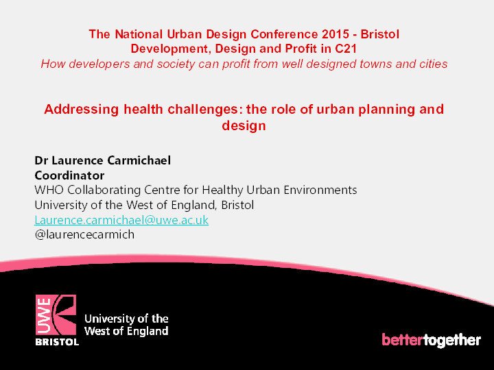 Addressing health challenges: the role of urban planning and design Thumbnail