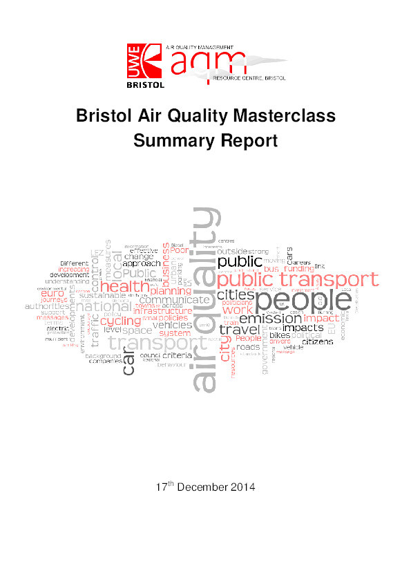 Bristol Air Quality Masterclass Summary Report Thumbnail