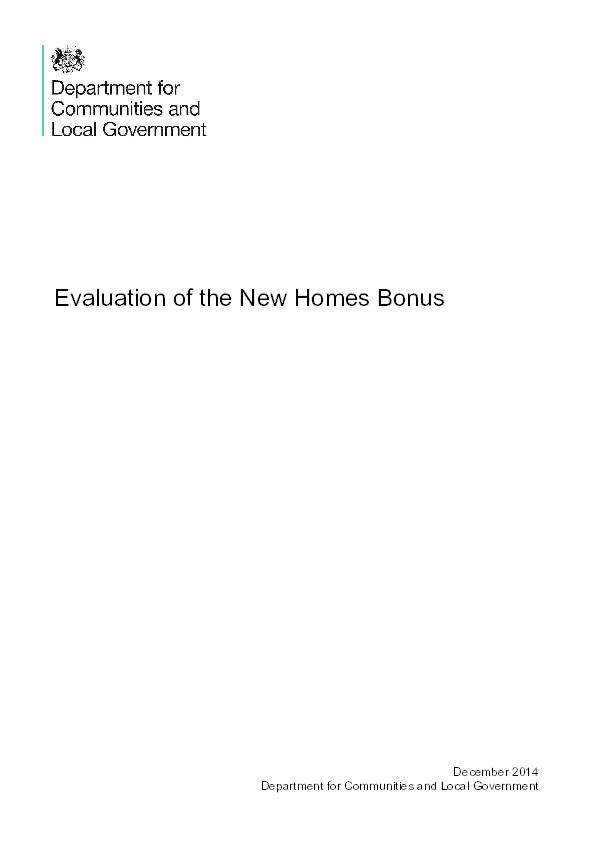 The impact of the new homes bonus on attitudes and behaviours Thumbnail