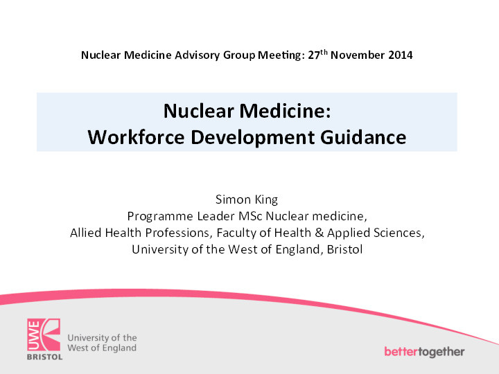Nuclear medicine: Workforce development guidance Thumbnail