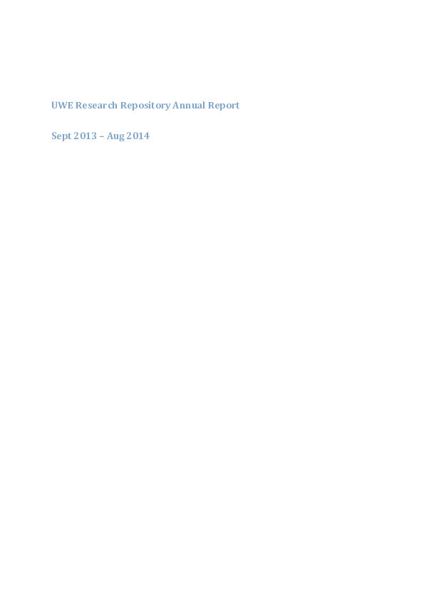 UWE Research Repository annual report Sept 2013 - Aug 2014 Thumbnail