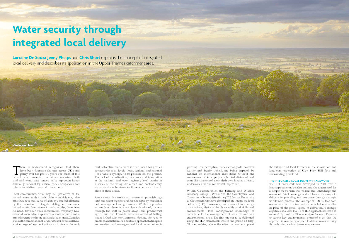 Water security through integrated local delivery Thumbnail