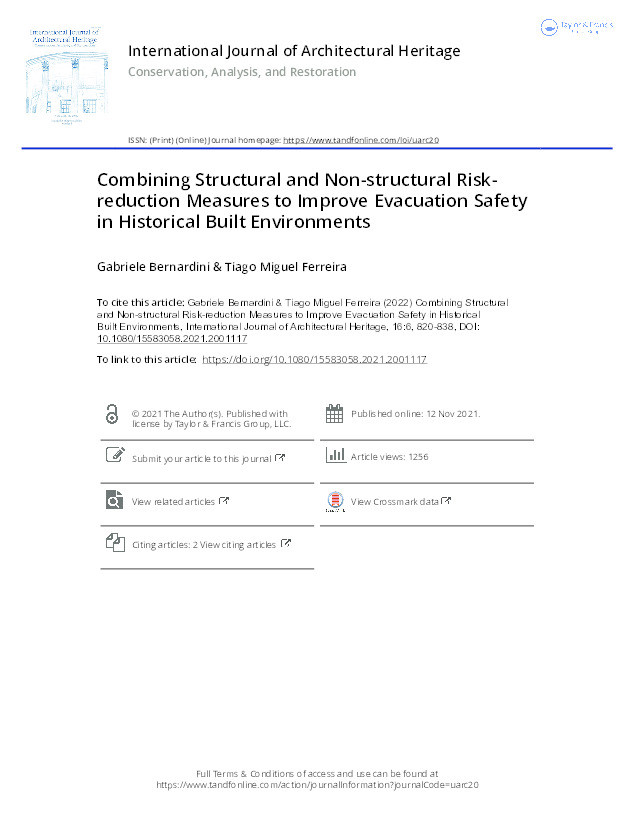 Combining structural and non-structural risk-reduction measures to improve evacuation safety in historical built environments Thumbnail