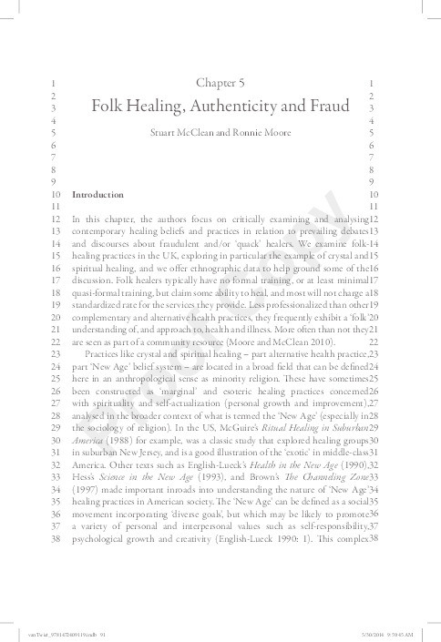 Folk healing, authenticity and fraud Thumbnail