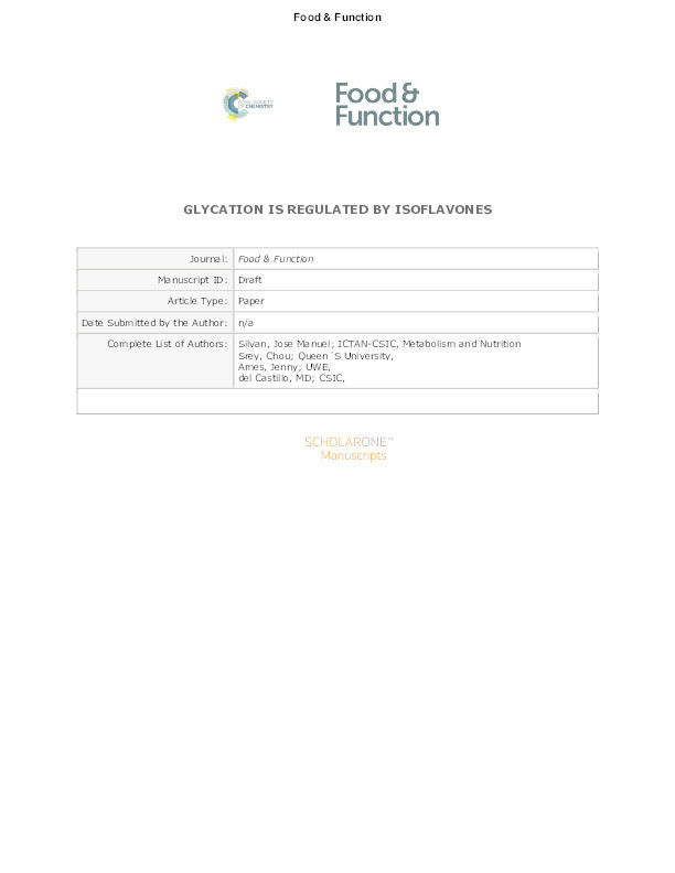 Glycation is regulated by isoflavones Thumbnail