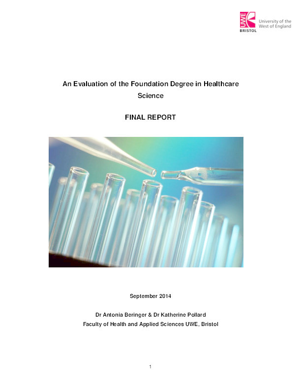 An evaluation of the foundation degree in healthcare science Thumbnail