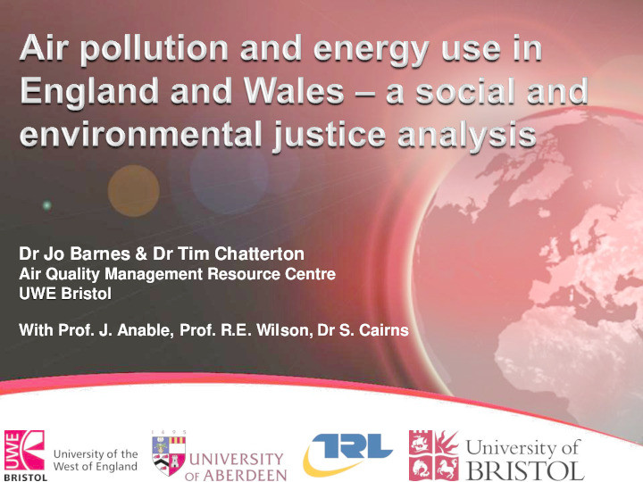 Air pollution and energy use in England and Wales - A social and environmental justice analysis Thumbnail