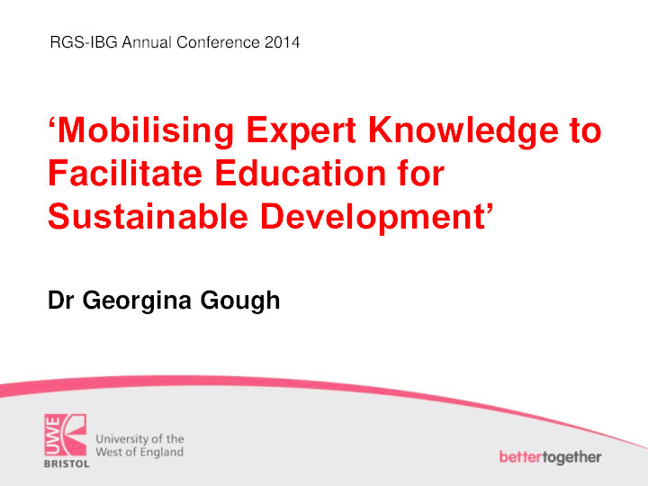 Mobilising expert knowledge to facilitate education for sustainable development Thumbnail
