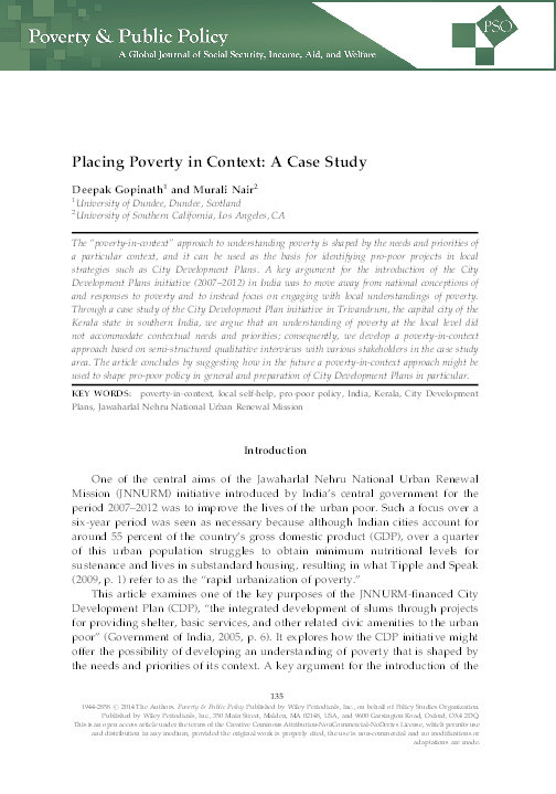 Placing Poverty in Context: A Case Study Thumbnail