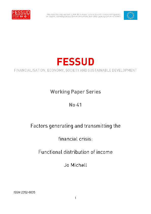 Working paper no. 41: Factors generating and transmitting the crisis: Functional distribution of income Thumbnail