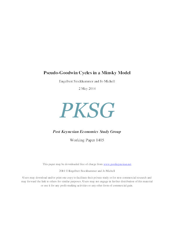 Pseudo-Goodwin cycles in a Minsky model Thumbnail