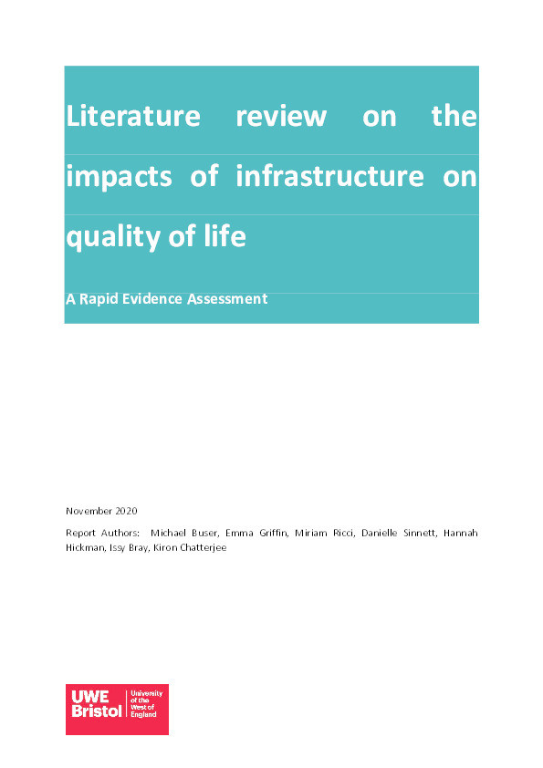Literature review on the impacts of infrastructure on quality of life Thumbnail