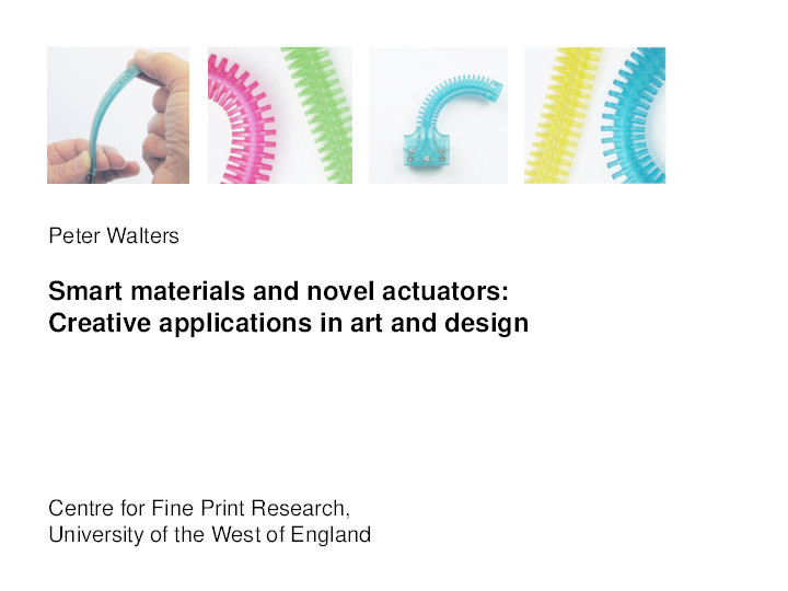 Smart materials and novel actuators: Creative applications in art and design Thumbnail