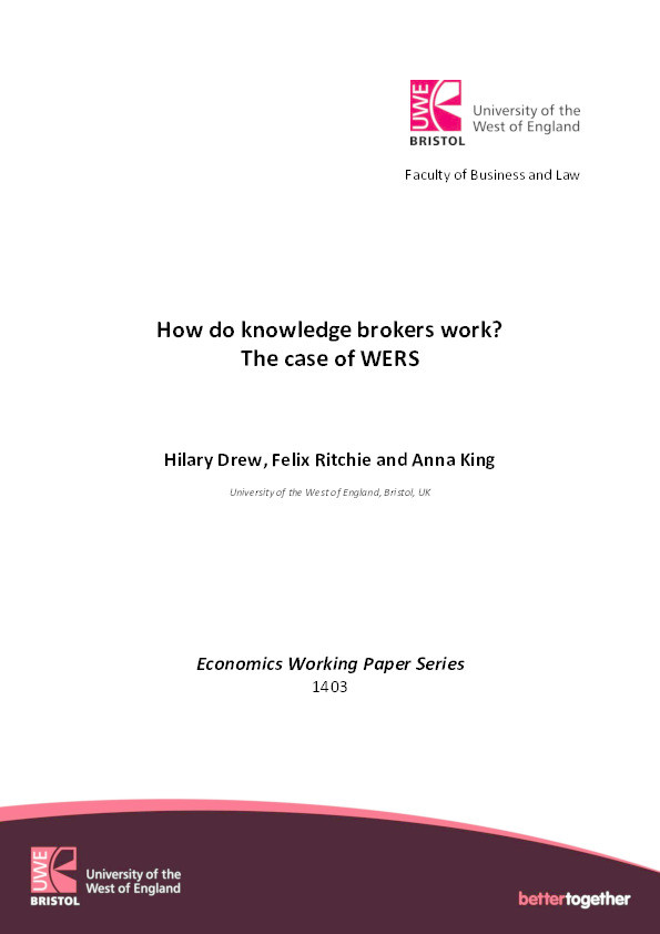 How do knowledge brokers work? The case of WERS Thumbnail