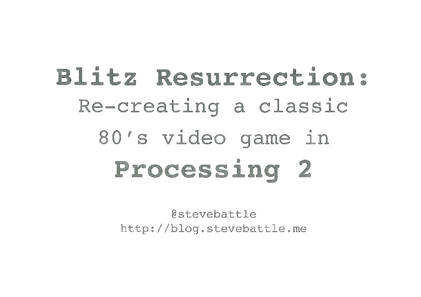 Blitz resurrection: Re-creating a classic 80’s video game in Processing 2.0 Thumbnail