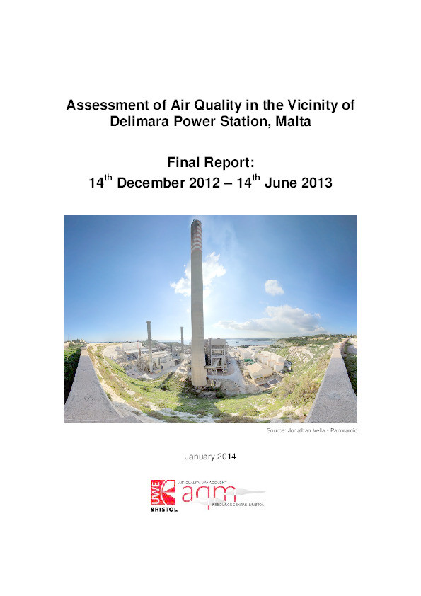 Assessment of air quality in the vicinity of Delimara power station, Malta Thumbnail