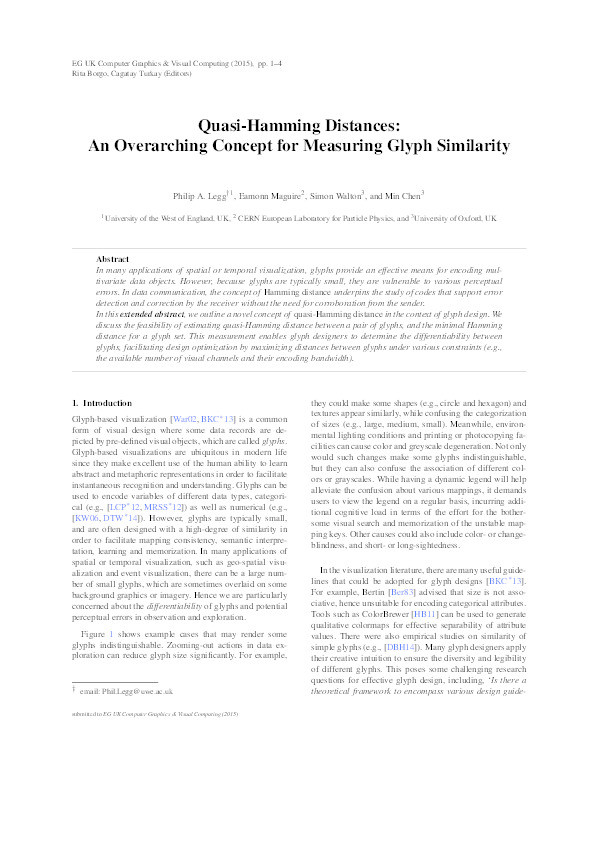 Quasi-Hamming distances: An overarching concept for measuring glyph similarity Thumbnail