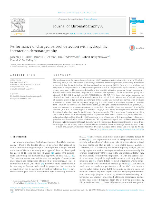 Performance of charged aerosol detection with hydrophilic interaction chromatography Thumbnail
