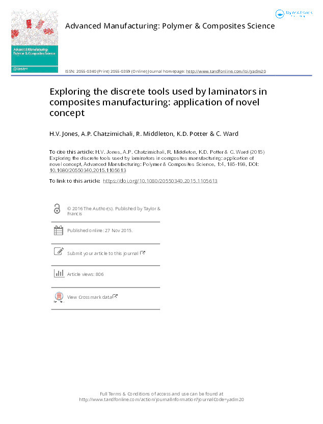 Exploring the discrete tools used by laminators in composites manufacturing: application of novel concept Thumbnail