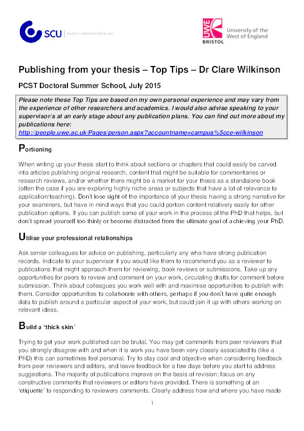 Publishing from your thesis: Top tips Thumbnail