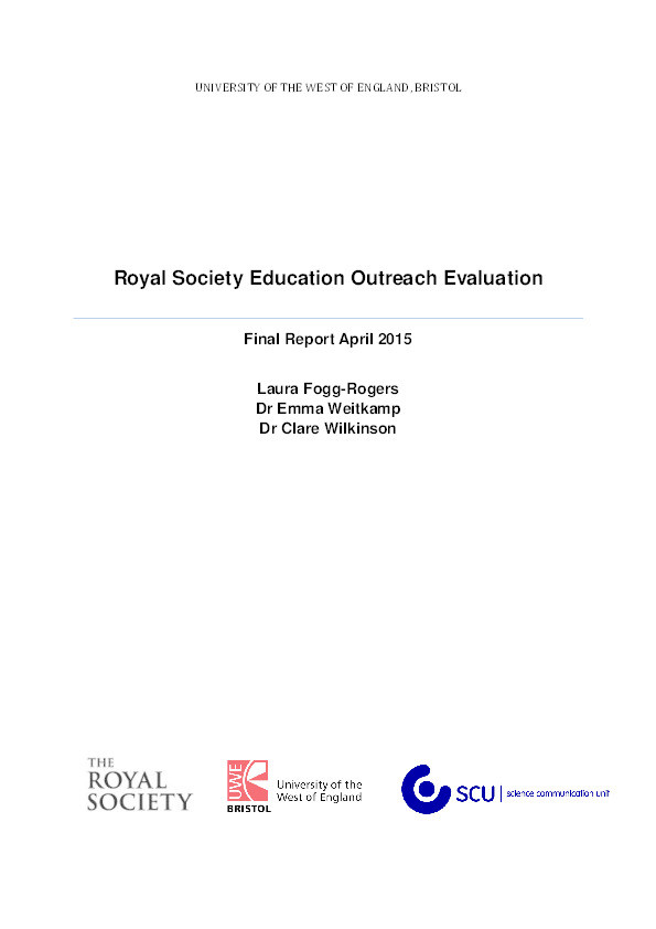 Royal Society education outreach training course evaluation Thumbnail