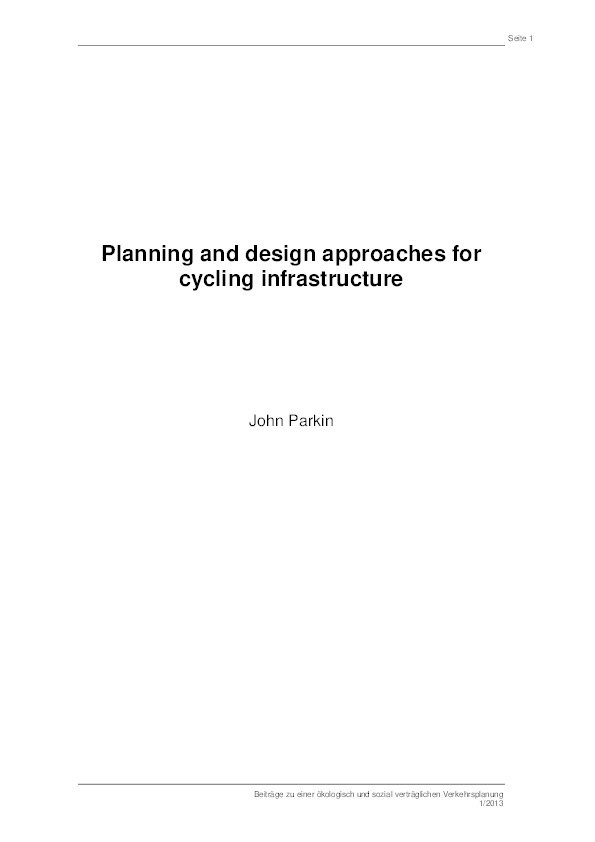 Planning and design approaches for cycling infrastructure Thumbnail