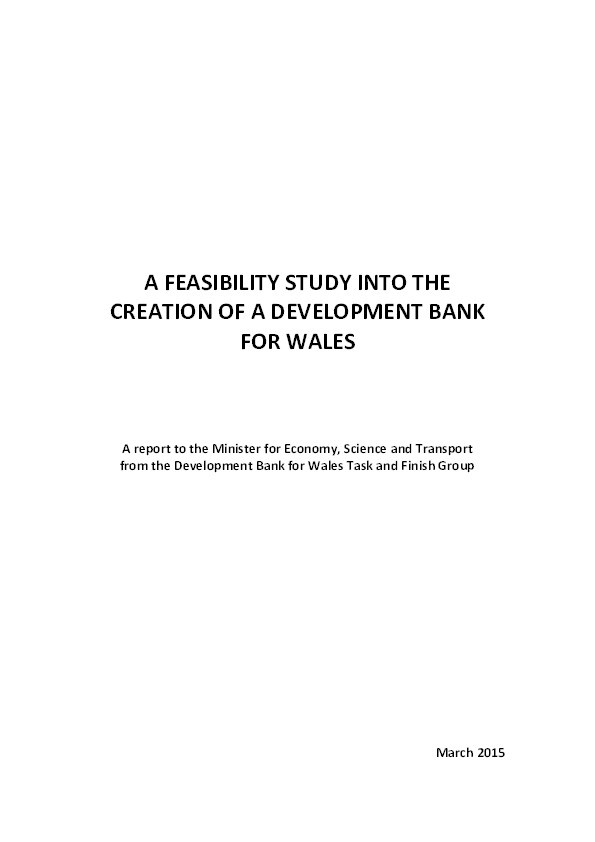 A feasibility study into the creation of a development bank for Wales Thumbnail