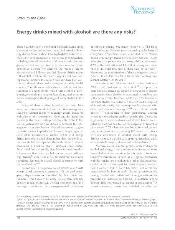 Energy drinks mixed with alcohol: Are there any risks? Thumbnail