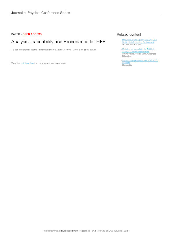Analysis traceability and provenance for HEP Thumbnail