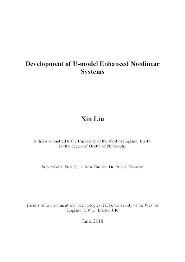 Development of U-model enhansed nonlinear systems Thumbnail