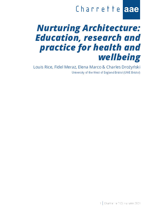 Nurturing architecture: Education, research and practice for health and wellbeing Thumbnail