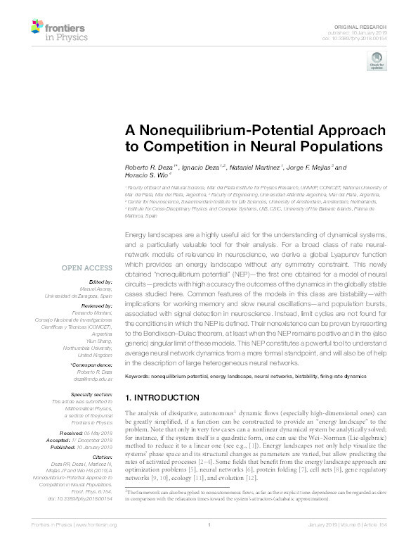 A nonequilibrium-potential approach to competition in neural populations Thumbnail