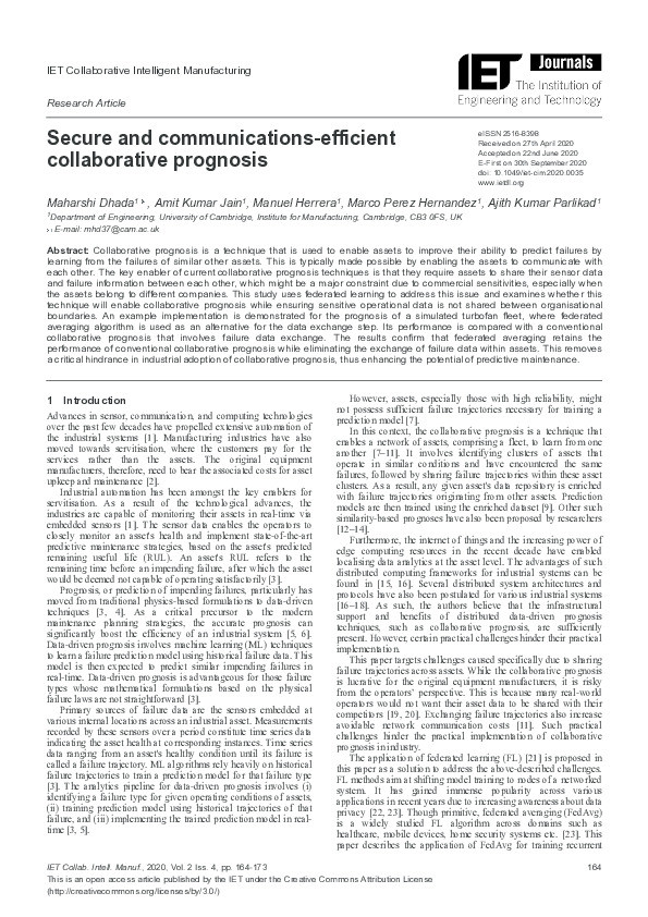 Secure and communications-efficient collaborative prognosis Thumbnail