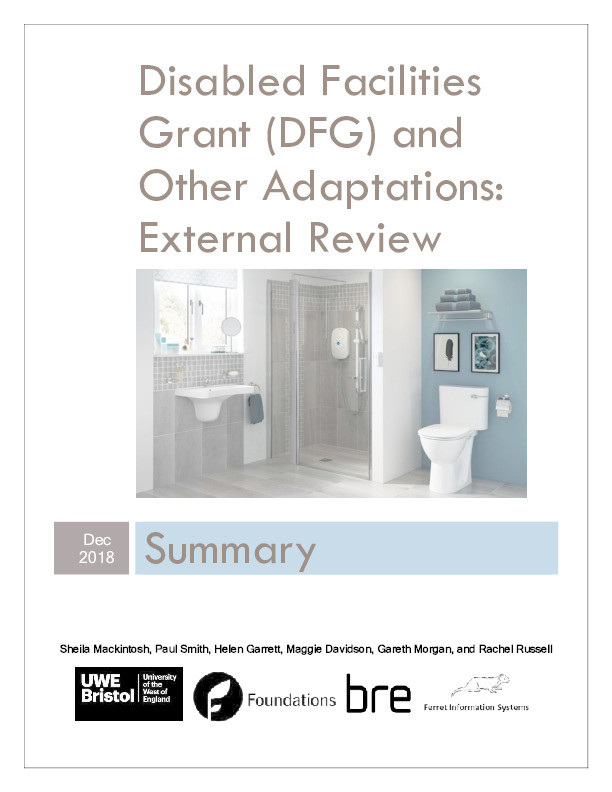 Disabled Facilities Grant (DFG) and other adaptations: external review - summary Thumbnail