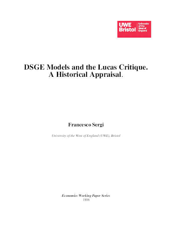 DSGE models and the Lucas Critique. A historical appraisal Thumbnail