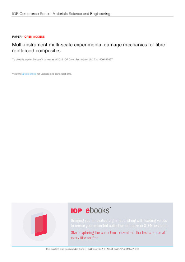 Multi-instrument multi-scale experimental damage mechanics for fibre reinforced composites Thumbnail