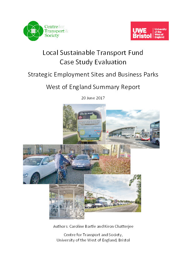 Local sustainable transport fund case study evaluation: Strategic employment sites and business parks West of England summary report Thumbnail