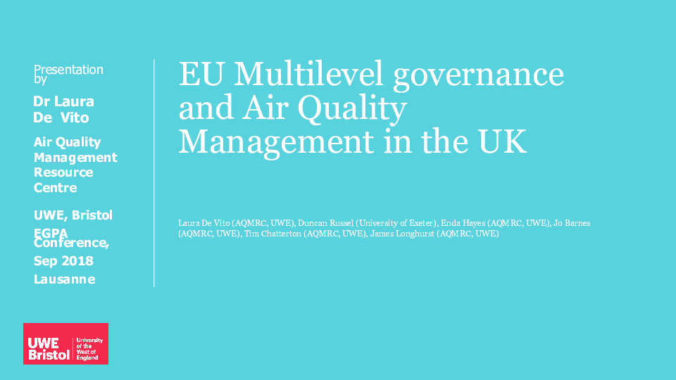 EU multilevel governance and air quality management in the UK Thumbnail