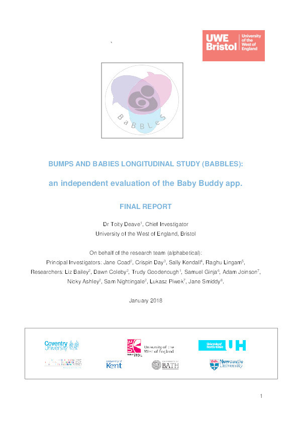 Bumps and Babies Longitudinal Study (BABBLES): An independent evaluation of the Baby Buddy app Thumbnail