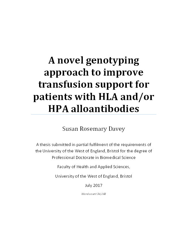 A novel genotyping approach to improve transfusion support for patients with HLA and/or HPA alloantibodies Thumbnail