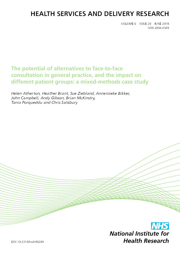 The potential of alternatives to face-to-face consultation in general practice, and the impact on different patient groups: a mixed-methods case study Thumbnail