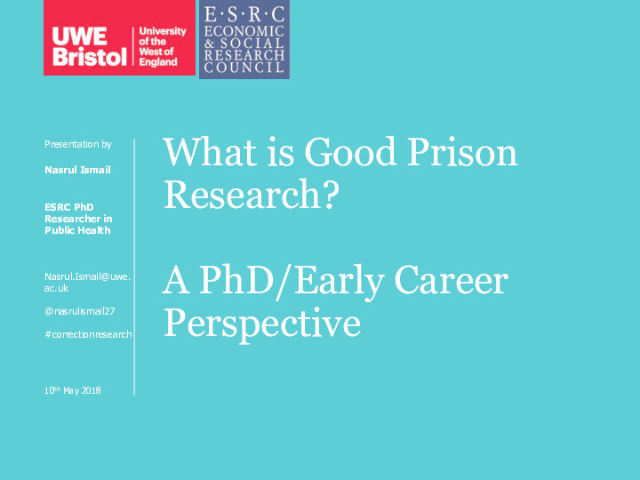 What is good prison research? A PhD/early career perspective Thumbnail