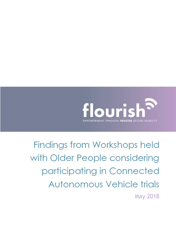 Findings from workshops held with older people considering participating in connected autonomous vehicle trials Thumbnail