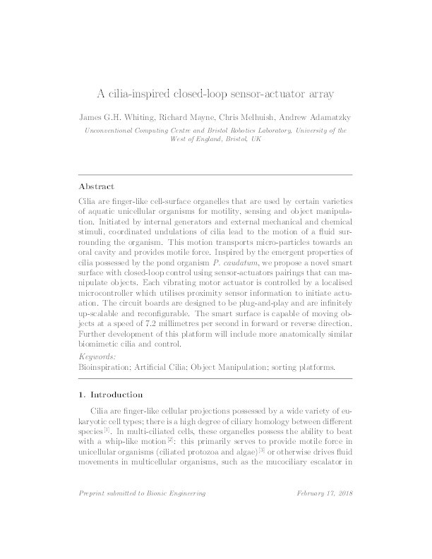 A Cilia-inspired Closed-loop Sensor-actuator Array Thumbnail